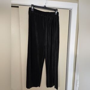 Unbranded Black Wide Leg Plisse Culotte Pants Size XL